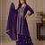 Jambli purple zari work straight kurta with bottom & scallop dupatta set
