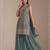 Teal georgette bandhani mirror work dress material set