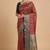 Red cotton silk banarasi  saree with floral zari jaal work