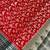 Red cotton silk banarasi  saree with floral zari jaal work