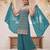 Teal embroidered strappy kurti sharara set