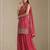Pink georgette bandhani mirror work dress material set