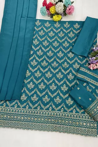 Teal embroidered strappy kurti sharara set