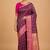 Purple cotton silk banarasi  saree with floral zari jaal work