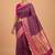 Purple cotton silk banarasi  saree with floral zari jaal work