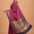Rani pink cotton silk banarasi  saree with floral zari jaal work