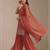 Orange georgette bandhani mirror work dress material set