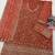 Orange georgette bandhani mirror work dress material set