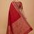 Red cotton silk banarasi  saree with  zari booti & tanchoi work