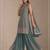 Teal georgette bandhani mirror work dress material set