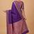 Purple cotton silk banarasi  saree with zari booti & tanchoi work