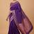 Purple cotton silk banarasi  saree with zari booti & tanchoi work