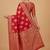 Red cotton silk banarasi  saree with pan boota zari  work