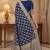 royal blue banarasi silk blend saree with floral zari rangkart work