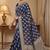 royal blue banarasi silk blend saree with floral zari rangkart work