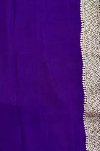 purple banarasi silk blend saree with floral zari rangkart work