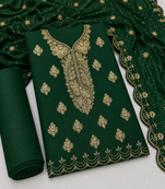 Women’s embroidered unstitched salwar suit dress material with dupatta