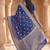 royal blue banarasi silk blend saree with floral zari rangkart work