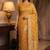 mustard banarasi silk blend saree with floral zari &  minakari work