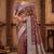 rosegold banarasi silk blend saree with floral zari jaal  work