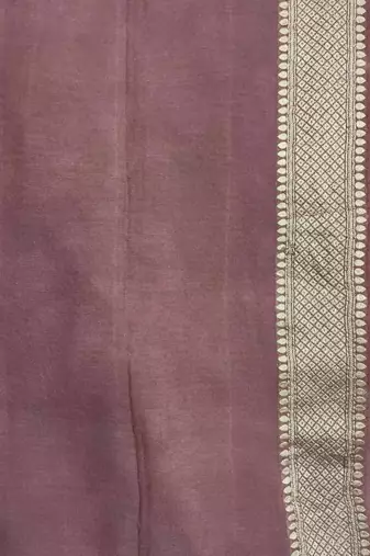 rosegold banarasi silk blend saree with floral zari jaal  work