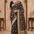 black banarasi silk blend saree with floral  zari jaal work