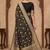 black banarasi silk blend saree with floral  zari jaal work