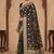 black banarasi silk blend saree with floral  zari jaal work