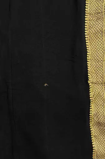 black banarasi silk blend saree with floral  zari jaal work