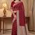 red banarasi silk blend saree with zari booti work