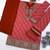 Red leheriya print embroidered georgette kurta set with dupatta