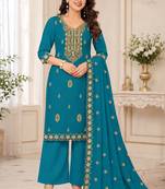 Women’s embroidered unstitched salwar suit dress material with dupatta
