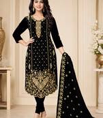 Women’s embroidered unstitched salwar suit dress material with dupatta