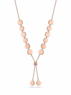 925 Sterling Silver Rose Gold Plated Layered Coin Adjustable Disc Y Necklace  Set for Women 4