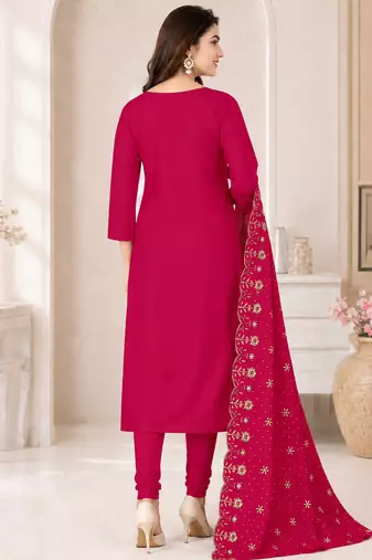 Women’s embroidered unstitched salwar suit dress material with dupatta