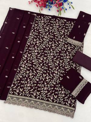 Festive wear unstitched suit with dupatta 4