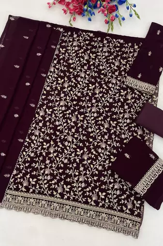 Festive wear unstitched suit with dupatta