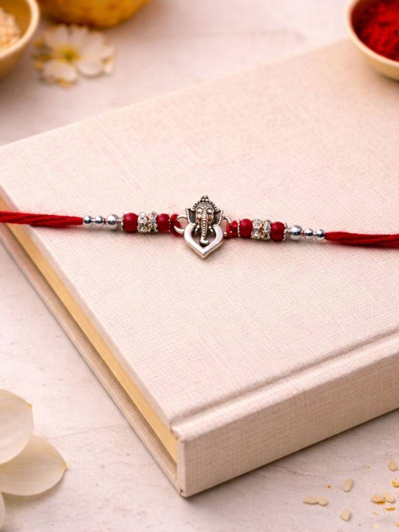 designer ganesha rakhi with roli chawal & raksha bandhan