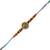 gold plated om designer rakhi with roli chawal & raksha bandhan card