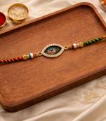 peacock feather rakhi with rakshabandhan card