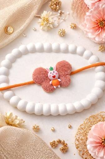 kids designer rakhi with roli chawal & raksha bandhan card for brother