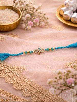evil eye designer rakhi for brother with roli chawal & raksha bandhan card 1
