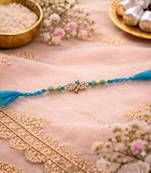 evil eye designer rakhi for brother with roli chawal & raksha bandhan card