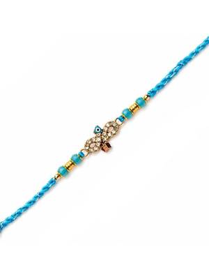 evil eye designer rakhi for brother with roli chawal & raksha bandhan card 2