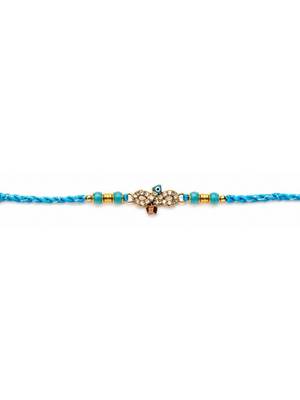 evil eye designer rakhi for brother with roli chawal & raksha bandhan card 3