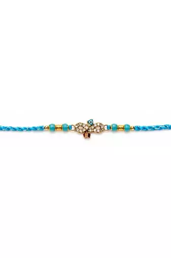 evil eye designer rakhi for brother with roli chawal & raksha bandhan card