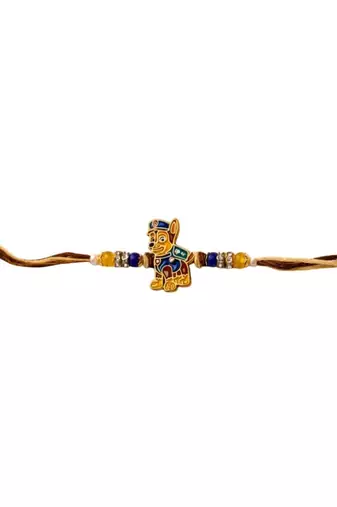 kids cartoon designer rakhi with roli chawal & raksha bandhan card for brother