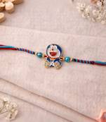 cartoon kids designer rakhi with roli chawal & raksha bandhan card for brother