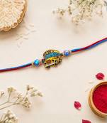 kids designer rakhi with roli chawal & raksha bandhan card for brother