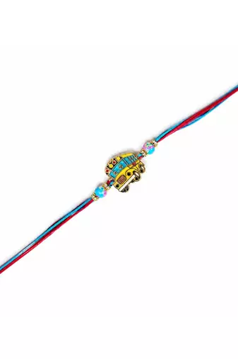 kids designer rakhi with roli chawal & raksha bandhan card for brother